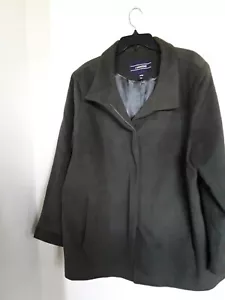 Cappotto donna Lands End misto poliestere verde oliva 24W 3X - Foto 1 di 5