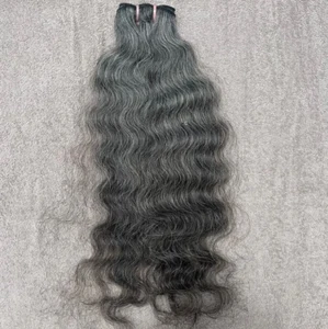 Natural Unprocessed Grey Curly Weft Hair Bundles for Women - Picture 1 of 6