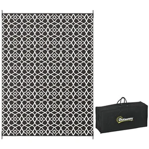 9'x 12' Waterproof Plastic Straw Floor Mat Portable RV Camping Carpet with bag - Picture 1 of 9