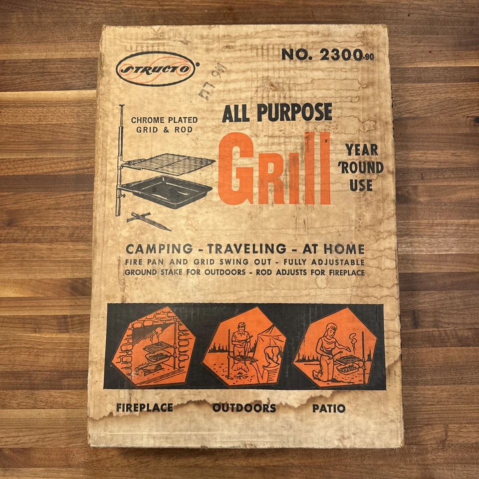 Vintage Mid Century Structo #2300 All Purpose Bar-B-Q Grill - NOS Camping - Image 1 of 4