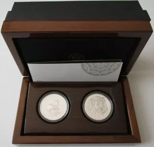 Südafrika 1 Rand 2022 Krugerrand PP + 5 Rand Big Five Löwe 2 x 1 Oz Silber PP - Bild 1 von 5