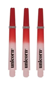 1 SET OF UNICORN GRIPPER 3 TWO TONE DART STEMS SHAFTS MEDIUM RED WHITE - Picture 1 of 1