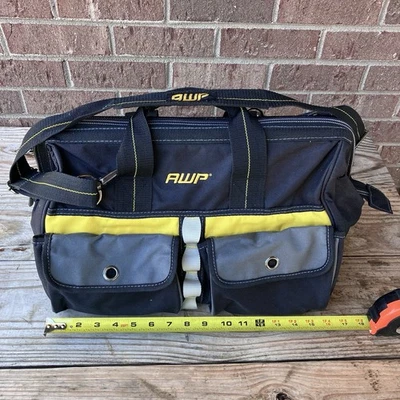 AWP 16” Cargo Tool Bag Black Yellow Heavy Duty Shoulder Strap EUC - Image 1 of 3