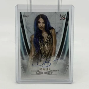 Topps WWE Wrestling 2020 Sasha Banks en tarjeta automática Smack Down 53/199 - Imagen 1 de 2