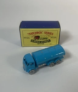 Matchbox A Moko Lesney #11A Road Tanker reproducción azul en caja - Imagen 1 de 11