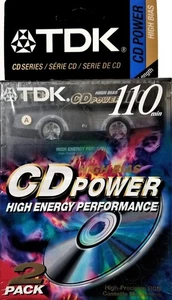 TDK CD Power 110 Cassette 2PK High Bias Tapes On Audio Cassette Brand New - Picture 1 of 3