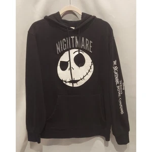 Disney Mens Black Nightmare Before Christmas Jack Skellington Hoodie Size Medium - Picture 1 of 9