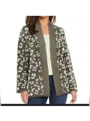 Gibson & Latimer женщин L зеленый открытый свитер кардиган с длинным рукавом - Изображение 1 из 4