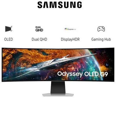Samsung 49" Odyssey OLED G-Sync Compatible Curved Gaming Monitor - Image 1 of 4