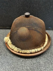 Shoo Fly Screen Wire Cover W/ Wooden Plate & Fruit: Make Do Primitive - Picture 1 of 10