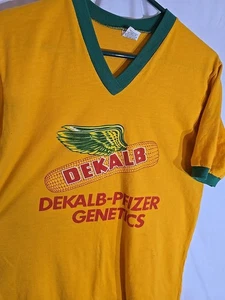 Dekalb Logo gelbes T-Shirt Maistraktor Bauernhof Saatgut Land Größe Large - Bild 1 von 5
