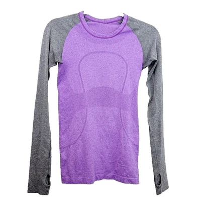 Lululemon Swiftly Long Sleeve Top in Purple & Gray Size 4 - Image 1 of 4