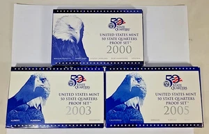 3 Sets - State Quarter Silver Proof Sets - 2000 2003 2005 - Picture 1 of 6