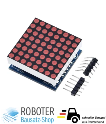 Max7219 LED Matrix Modul 8x8 Rot Arduino DIY Elektronik - Bild 1 von 3