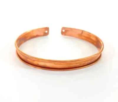 Brazalete de cobre crudo brazalete de cobre real en blanco (8 mm) G7782 Foto 1 de 4