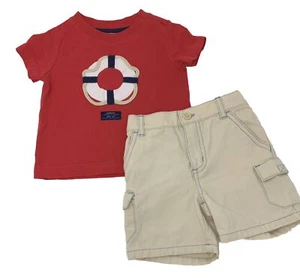 Janie and Jack 3-6 Monate rotes Life Preserver Logo Shirt und Cargoshorts - Bild 1 von 8