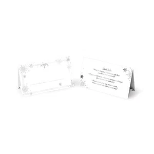 Pack of 12 Silver and White Christmas Table Talk Placecard - Foto 1 di 1