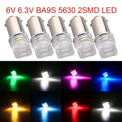 10/100Pcs 6V 6.3V DC T11 BA9S T4W 3886X 363 H6W 2SMD 5630 LED Pinball Light Bulb - Image 1 of 4