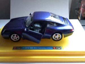 BURAGO 1/24 PORSCHE 911 CARRERA PURPLE 1993 PURPLE- ORIGINAL BOX COD 0160 - Picture 1 of 6