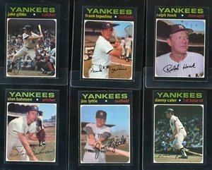 1971 O-Pee-Chee lot of 6 different New York Yankees - very nice cards - Picture 1 of 2