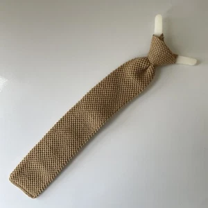 Vintage 60s Men’s Knit Wool Square Tie by Fabil - Picture 1 of 6