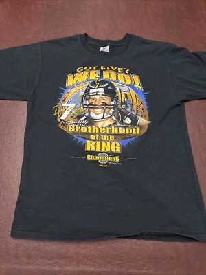 Camiseta negra Ben Roethlisberger Got Five We Do Pittsburgh Steelers 2006 para hombre L Foto 1 de 4
