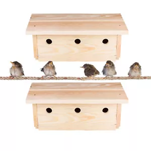 2x Nistkasten für Sperlinge Spatzen Hotel Spatzenhaus Spatzenkasten Vogelhaus - Bild 1 von 6