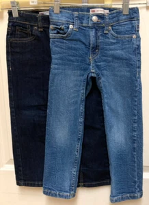 LOT of 2 Levi's Boys Blue Stretch Denim Jeans-511 Slim & 502 Tapered (Size 4) - Picture 1 of 8