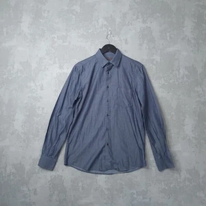 Adolfo Dominguez Shirt Men's Medium Grey Collared Long Sleeve Outdoor Button-UP - Picture 1 of 7