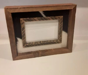 Gemischter Holz & Kunstfell 4x6 Bilderrahmen Maskulin - Bild 1 von 8