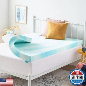 LINENSPA 4 Inch Gel Swirl Memory Foam Mattress Topper – Cooling Gel Infused – - Picture 1 of 5
