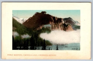 Early Morning, Emerald Lake, Canadian Rockies BC, Antique Postcard #1 - Picture 1 of 2