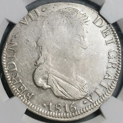 1816-Zs NGC VF 30 Mexico 8 Reales War Independence Zacatecas Mint Coin 22012101C - Image 1 of 4