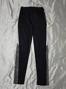 Girl's Youth Shein Black W/ White & Gray Colorblock Panel Leggings Size 11-12Y - Picture 1 of 8