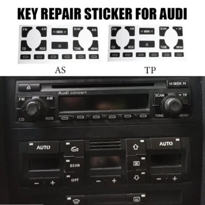 Kit de calcomanías de reparación de botones estéreo de radio de concierto negro para Audi A4 A6 B6 B7 A2 A3 Foto 1 de 4