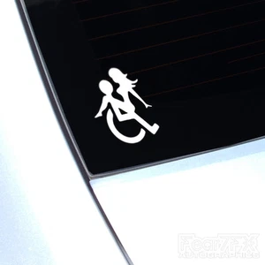 Disabled Sex Sticker Decal For Car Van Window Bumper Having Sex On Wheelchair - Picture 1 of 2