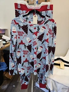 Maurices blau Weihnachten Urlaub Druck 2-teiliges Pyjama-Set Damen Größe S NEU - Bild 1 von 8