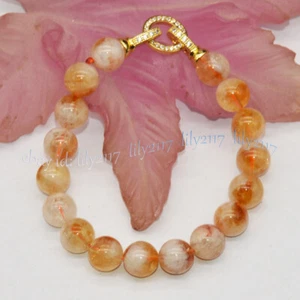 Natural Citrine Round Gemstone Beads Healing Balance Bracelet Women Men 6/8/10mm - Picture 1 of 15