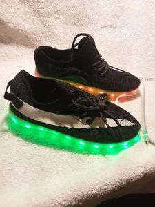 LED Sneakers Knit Low Top USB Charging Lace-Up Unisex Shoes - Picture 1 of 12