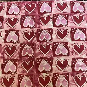 Hearts Fabric For Quilting, Sewing & Crafts 44” W X 36” L - Picture 1 of 3