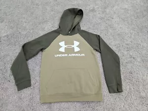 Under Armour Sweatshirt Youth Boys Extra Large Pullover Hoodie ColdGear Green - Picture 1 of 9