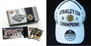NHL Boston Bruins 2011 Stanley Cup Champions Hat New Upper Deck Card Box Set Lot - Picture 1 of 12