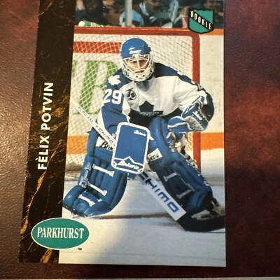 91-92 Parkhurst Felix Potvin Rookie Pristine Condition Ice Hockey Player Card - Image 1 of 4