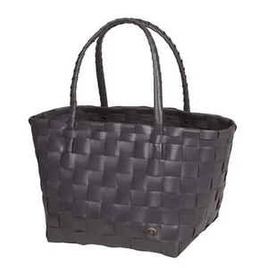 Handed By Comprador Paris Gris Oscuro Cesta Bolsa Trenzado Plástico Bolso Gris - Imagen 1 de 4