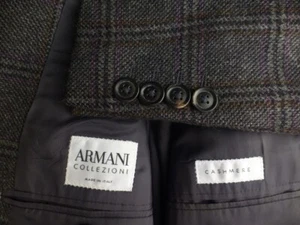 Armani Collezioni Blazer 52L/42L Cashmere100% Plaid Jacket Sport Coat Italy - Picture 1 of 8