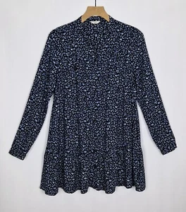 CAMISA MINI VESTIDO HUSH AZUL ANIMAL PRINT OVERSIZE CINTURA CAÍDA RELAJADA TALLA 8 - Imagen 1 de 12