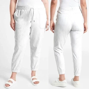 Jogger ATHLETA nuovo con etichette Farallon in cotone stampato grigio chiaro taglia 20/2X - Foto 1 di 15