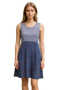 Tommy Hilfiger Blue Floral Sleeveless Fit & Flare Dress Women's Size Large NWT - Picture 1 of 10