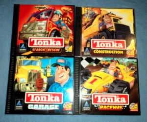TONKA CD-ROM Lot Vintage PC Games Search & Rescue, Raceway, Construction, Garage - Picture 1 of 3