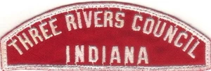 BOY SCOUT RWS THREE RIVERS COUNCIL / INDIANA RED & WHITE FULL STRIP - Picture 1 of 1